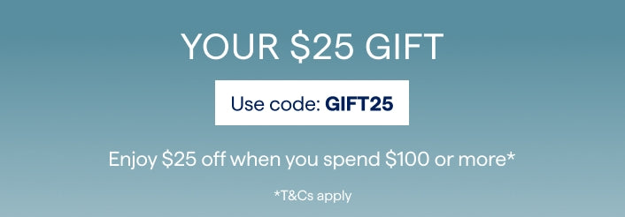 Banner with text about a $25 gift