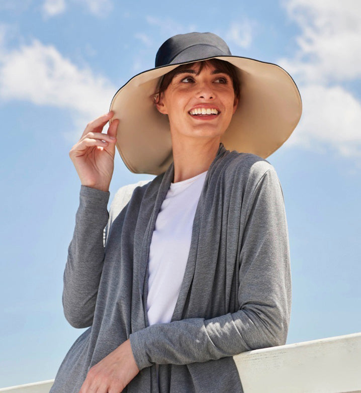 Women wearing a Solbari UPF 50+ Sun Hat